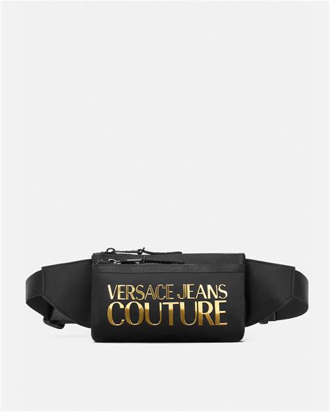 gürteltasche herren versace|Logo Couture Gürteltasche Schwarz,Gold .